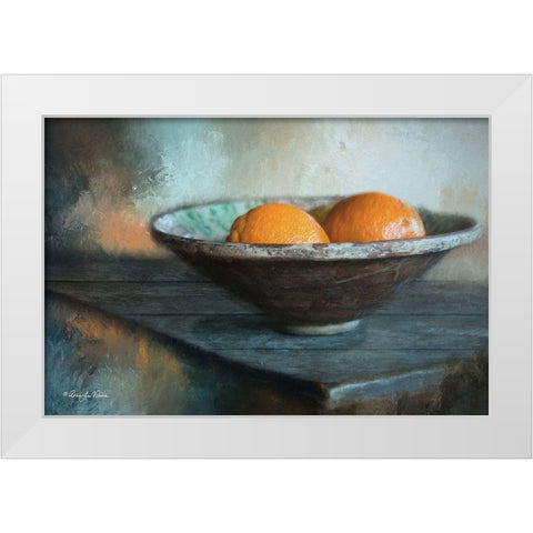 Orange Still Life White Modern Wood Framed Art Print by Vieira, Robin-Lee
