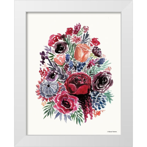 Moody Florals White Modern Wood Framed Art Print by Nieman, Rachel