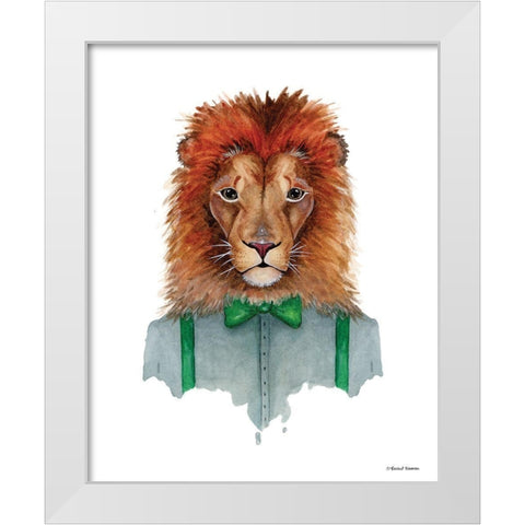 Lovely Lion White Modern Wood Framed Art Print by Nieman, Rachel
