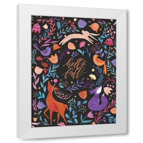 Hello Fall Folklore     White Modern Wood Framed Art Print by Nieman, Rachel