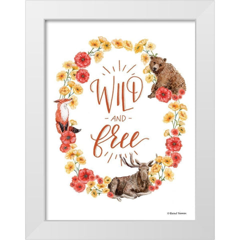 Wild and Free Wreath    White Modern Wood Framed Art Print by Nieman, Rachel