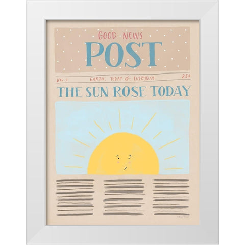 Good New Post White Modern Wood Framed Art Print by Nieman, Rachel