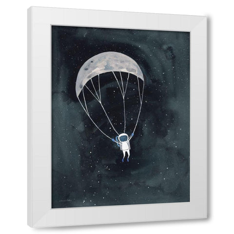 Parachute Moon White Modern Wood Framed Art Print by Nieman, Rachel