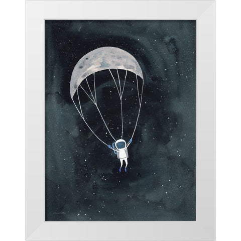 Parachute Moon White Modern Wood Framed Art Print by Nieman, Rachel