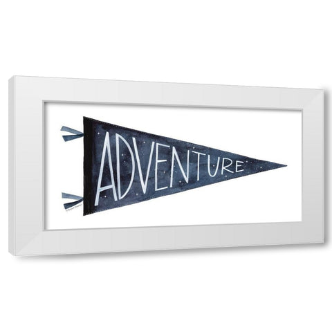 Adventure Pennant White Modern Wood Framed Art Print by Nieman, Rachel