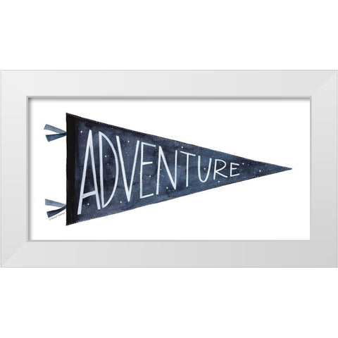 Adventure Pennant White Modern Wood Framed Art Print by Nieman, Rachel