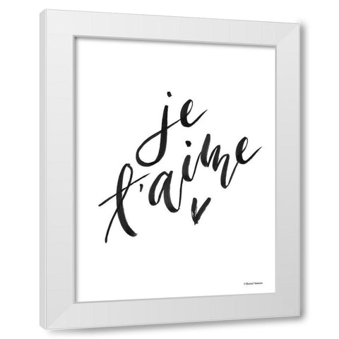 Je Taime White Modern Wood Framed Art Print by Nieman, Rachel