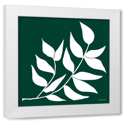 Modern Graphic Leaf Stem White Modern Wood Framed Art Print by Nieman, Rachel