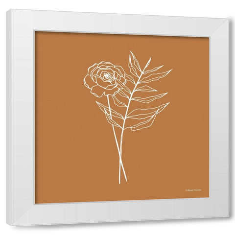 White Floral Line Drawing White Modern Wood Framed Art Print by Nieman, Rachel