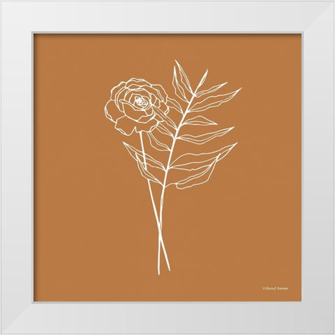White Floral Line Drawing White Modern Wood Framed Art Print by Nieman, Rachel