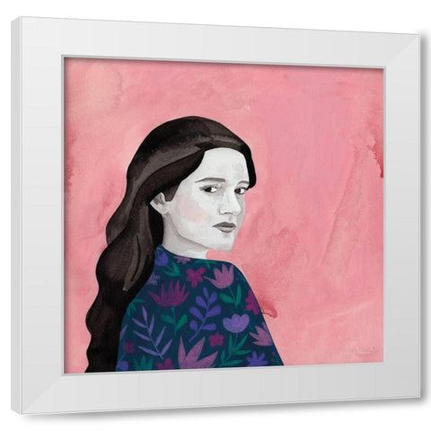 Contemporary Portrait I White Modern Wood Framed Art Print by Nieman, Rachel