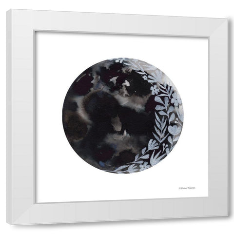 Botanical Crescent Moon     White Modern Wood Framed Art Print by Nieman, Rachel