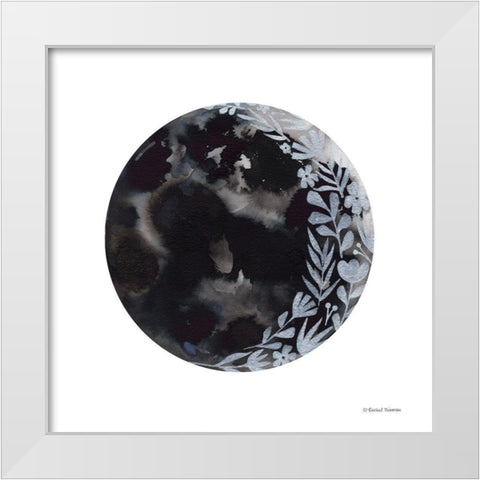 Botanical Crescent Moon     White Modern Wood Framed Art Print by Nieman, Rachel