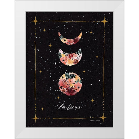 La Luna Moon Phases    White Modern Wood Framed Art Print by Nieman, Rachel