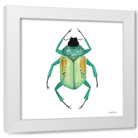 Naturally Wonderful Beetle White Modern Wood Framed Art Print by Nieman, Rachel
