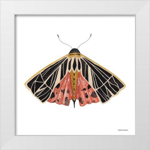 Naturally Wonderful Moth White Modern Wood Framed Art Print by Nieman, Rachel
