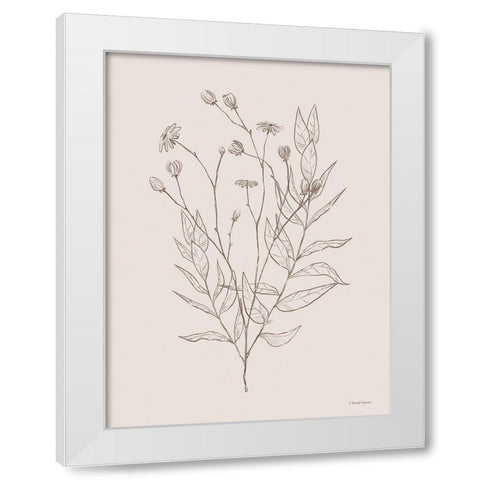 Wildflower Drawing White Modern Wood Framed Art Print by Nieman, Rachel