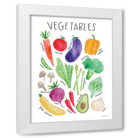 Vegetables White Modern Wood Framed Art Print by Nieman, Rachel