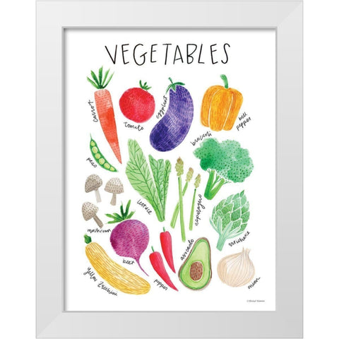 Vegetables White Modern Wood Framed Art Print by Nieman, Rachel