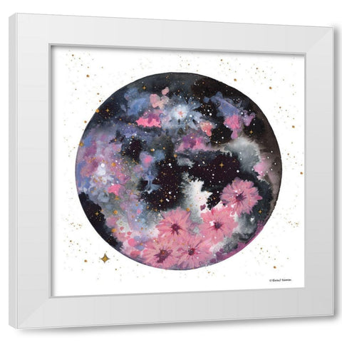 Floral Planet White Modern Wood Framed Art Print by Nieman, Rachel