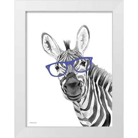 I See You Zebra White Modern Wood Framed Art Print by Nieman, Rachel