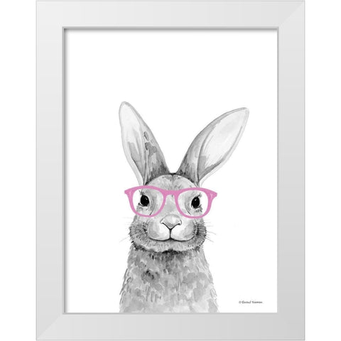 Smart Rabbit White Modern Wood Framed Art Print by Nieman, Rachel