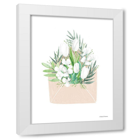 Flower Delivery White Modern Wood Framed Art Print by Nieman, Rachel