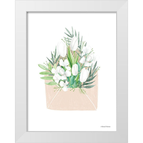 Flower Delivery White Modern Wood Framed Art Print by Nieman, Rachel