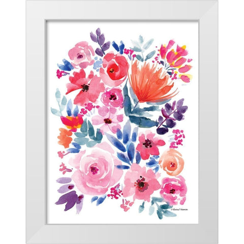 Vibrant Flowers I White Modern Wood Framed Art Print by Nieman, Rachel