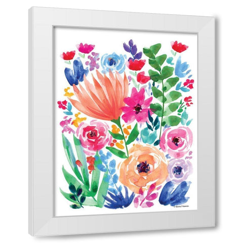 Vibrant Flowers II White Modern Wood Framed Art Print by Nieman, Rachel