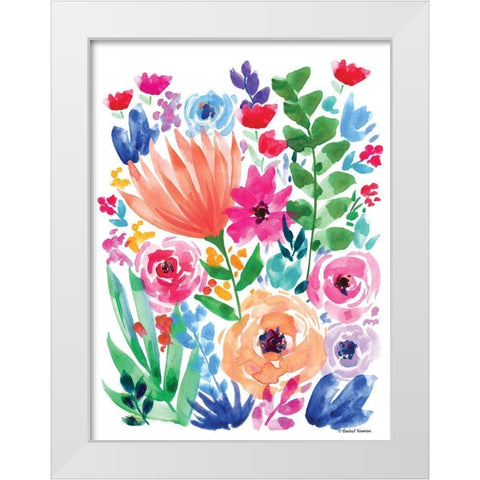 Vibrant Flowers II White Modern Wood Framed Art Print by Nieman, Rachel