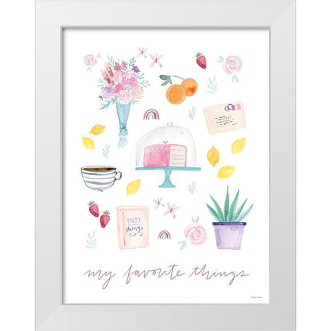 My Favorite Things White Modern Wood Framed Art Print by Nieman, Rachel