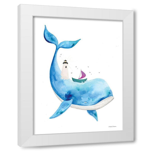 Sea On Its Back Whale White Modern Wood Framed Art Print by Nieman, Rachel