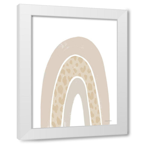 Giraffe Print Rainbow White Modern Wood Framed Art Print by Nieman, Rachel