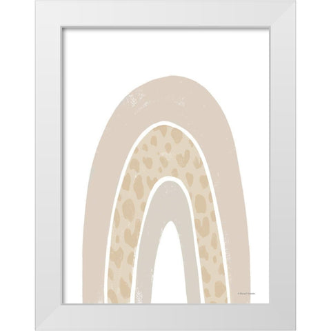 Giraffe Print Rainbow White Modern Wood Framed Art Print by Nieman, Rachel