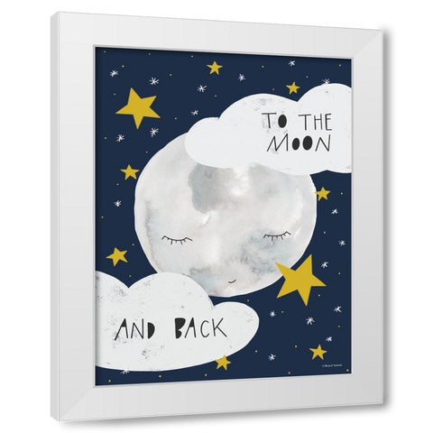 To the Moon  White Modern Wood Framed Art Print by Nieman, Rachel