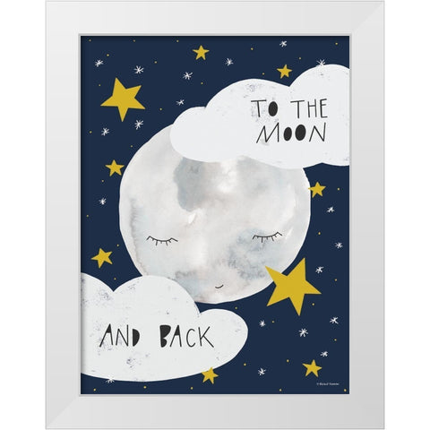 To the Moon  White Modern Wood Framed Art Print by Nieman, Rachel