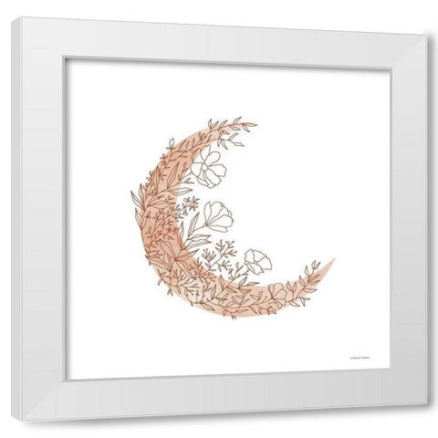 Flowers in the Moon White Modern Wood Framed Art Print by Nieman, Rachel