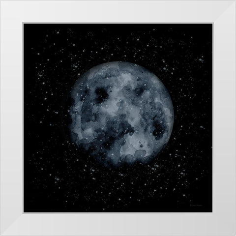The Moon White Modern Wood Framed Art Print by Nieman, Rachel