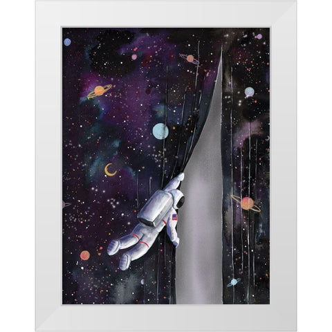 Astronaut in Space White Modern Wood Framed Art Print by Nieman, Rachel