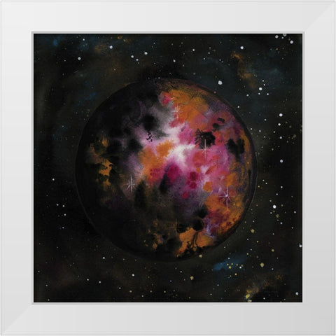 Celestial Planet White Modern Wood Framed Art Print by Nieman, Rachel