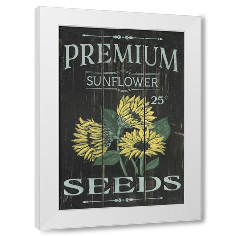 Sunflower Seeds White Modern Wood Framed Art Print by Soulspeak And Sawdust