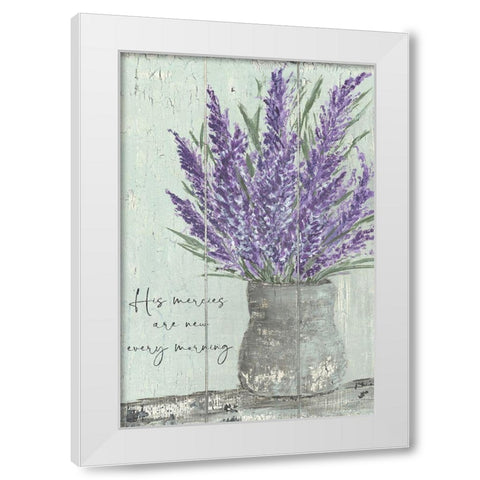 His Mercies White Modern Wood Framed Art Print by Soulspeak And Sawdust