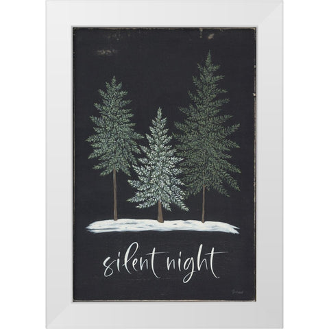 Silent Night White Modern Wood Framed Art Print by Soulspeak And Sawdust