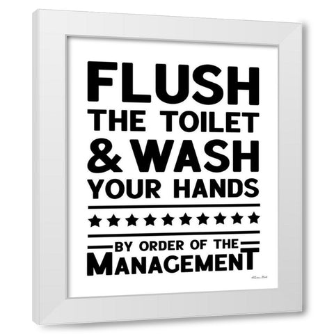 Flush the Toilet White Modern Wood Framed Art Print by Ball, Susan