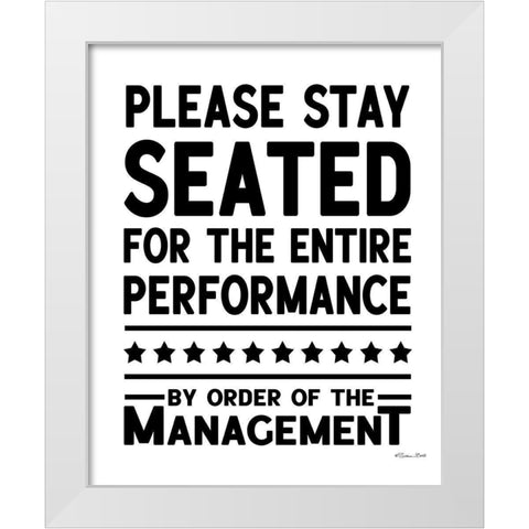 Please Stay Seated White Modern Wood Framed Art Print by Ball, Susan