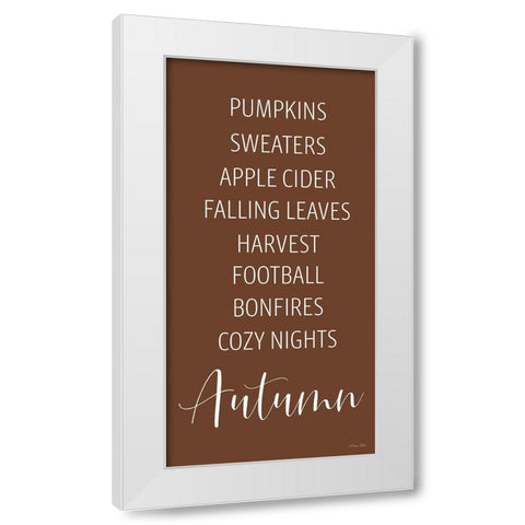 Autumn Words White Modern Wood Framed Art Print by Ball, Susan