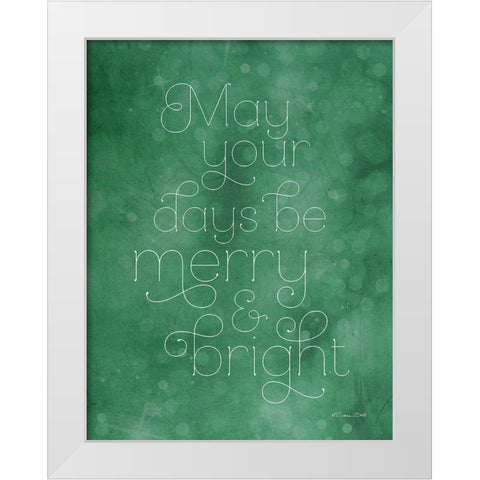 Merry And Bright White Modern Wood Framed Art Print by Ball, Susan