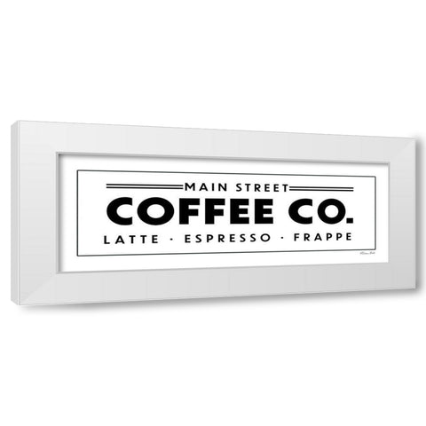 Main Street Coffee Co. White Modern Wood Framed Art Print by Ball, Susan