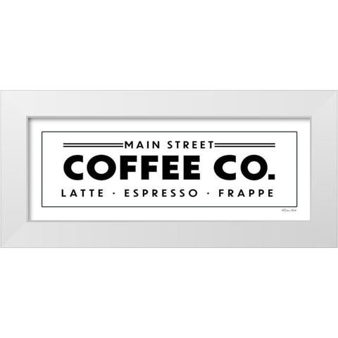 Main Street Coffee Co. White Modern Wood Framed Art Print by Ball, Susan